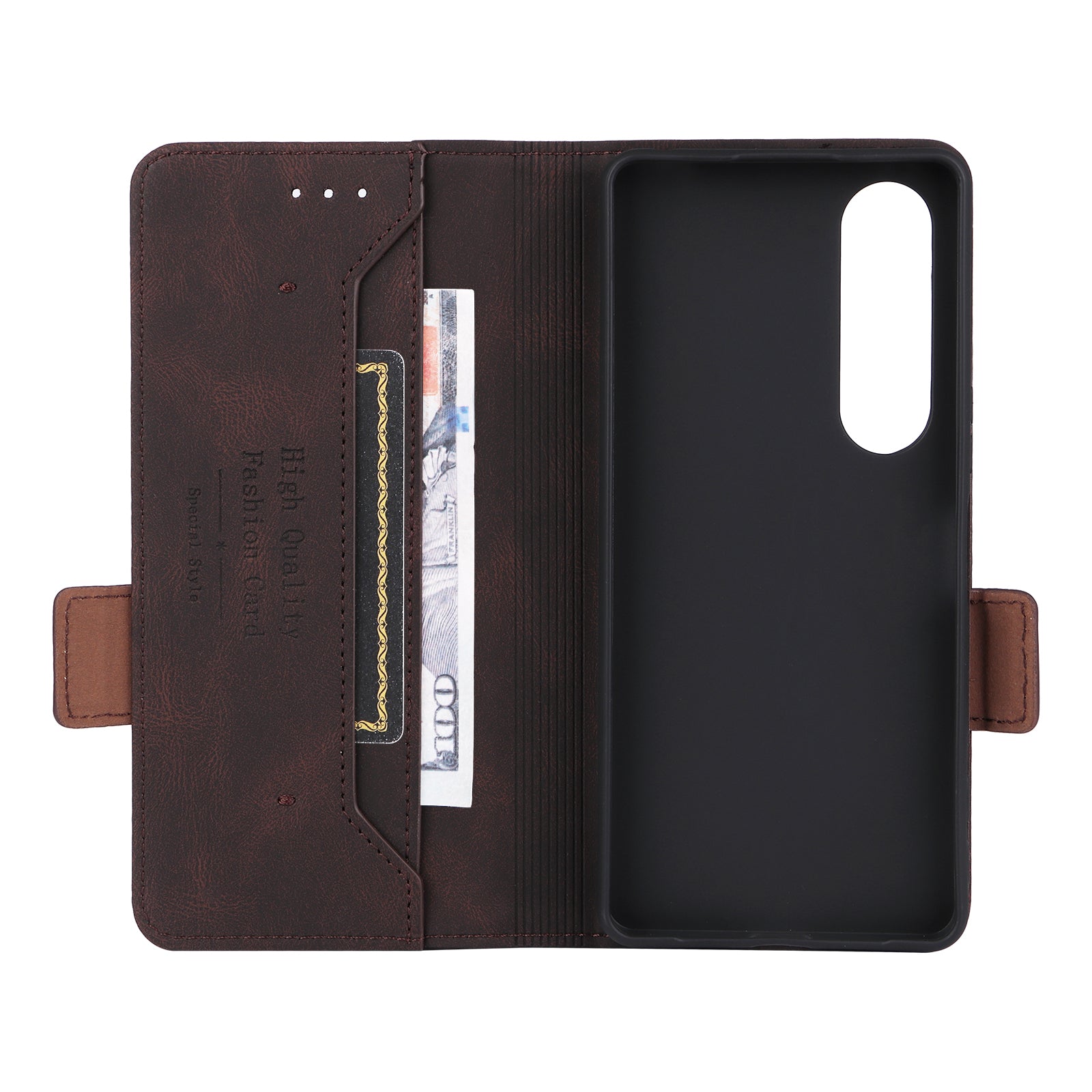 For Sony Xperia 1 VI Phone Case Hardware Decor PU Leather Flip Stand Wallet Cover For Sony Xperia 1 VI Phone Case Hardware Decor PU Leather Flip Stand Wallet Cover